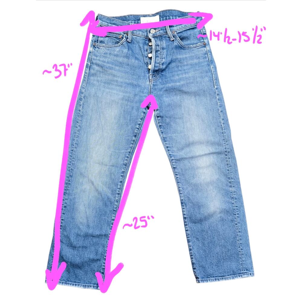 MOTHER Superior The Ditcher Crop Jeans Running With Scissors Button Fly Size 26 - Picture 5 of 11